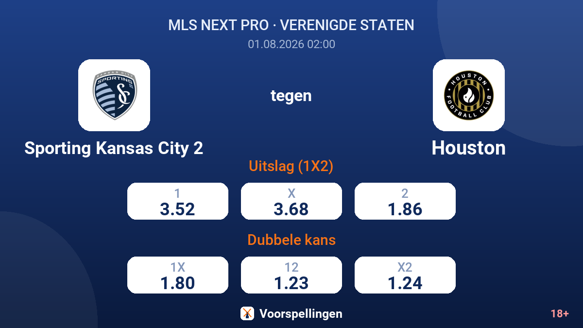 Sporting Kansas City 2 tegen Houston — quoteringen