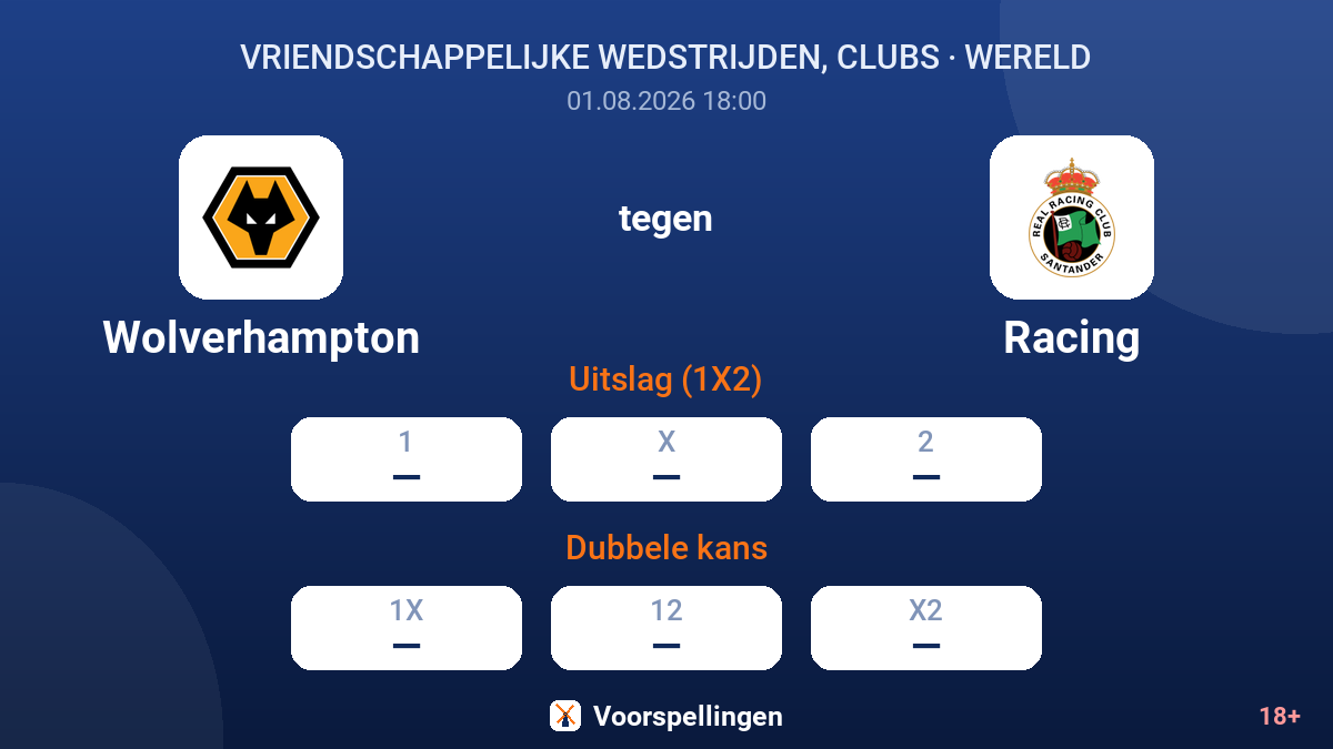 Wolverhampton tegen Racing — quoteringen
