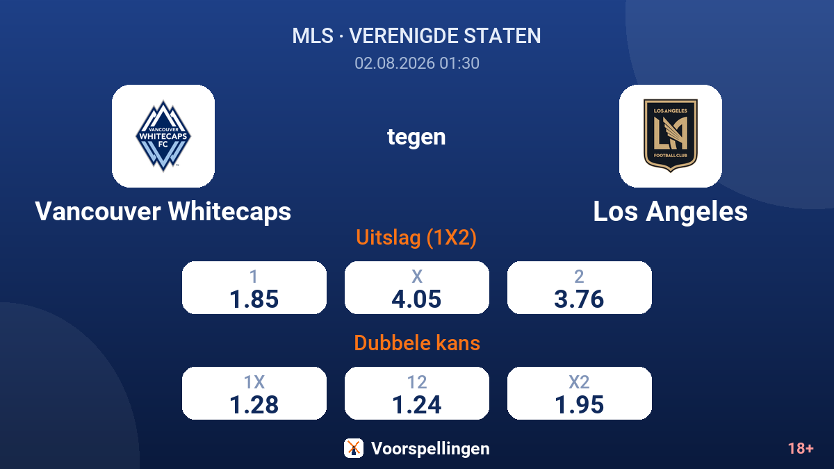 Vancouver Whitecaps tegen Los Angeles — quoteringen