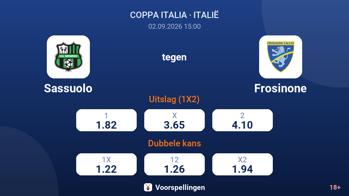 Sassuolo - Frosinone — quoteringen