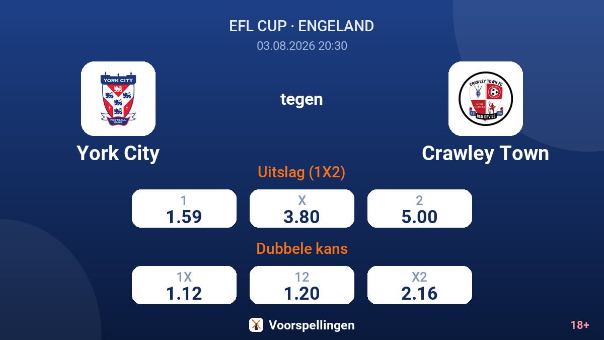 York City tegen Crawley Town — quoteringen