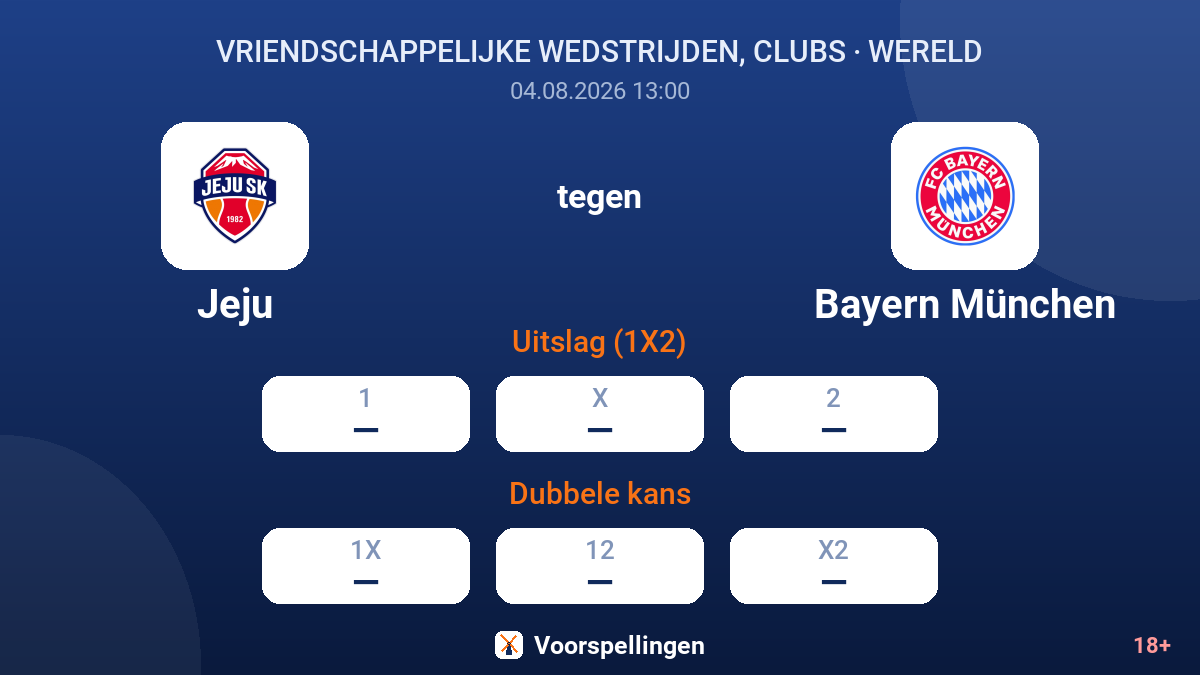 Jeju tegen Bayern München — quoteringen