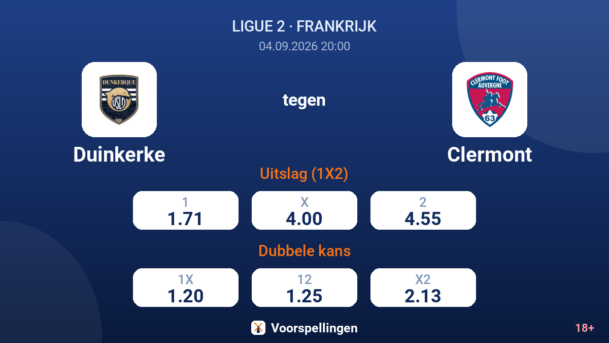 Duinkerke - Clermont — quoteringen