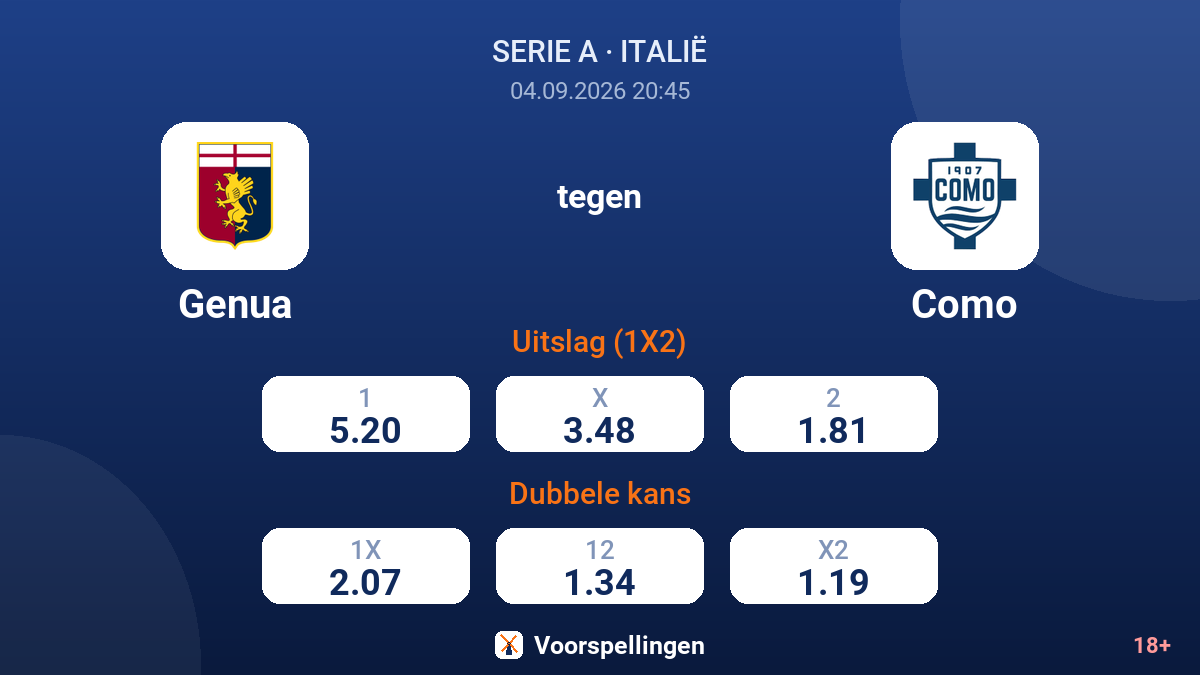 Genua - Como — quoteringen
