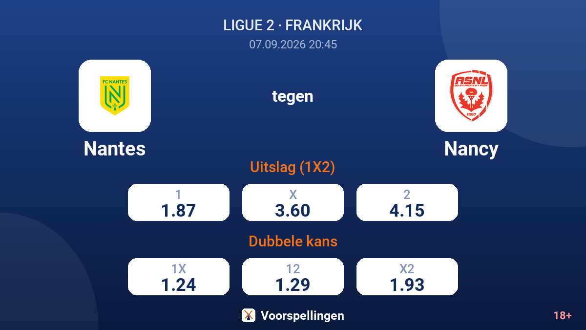 Nantes - Nancy — quoteringen