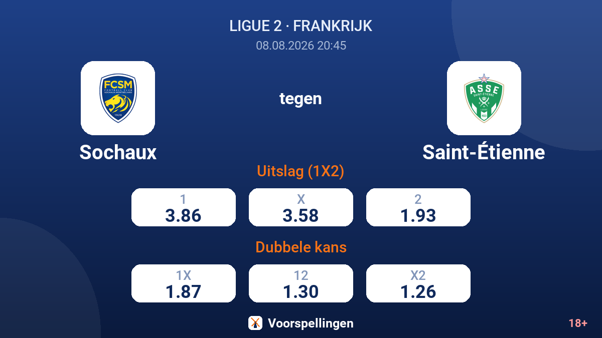 Sochaux - Saint-Étienne — quoteringen