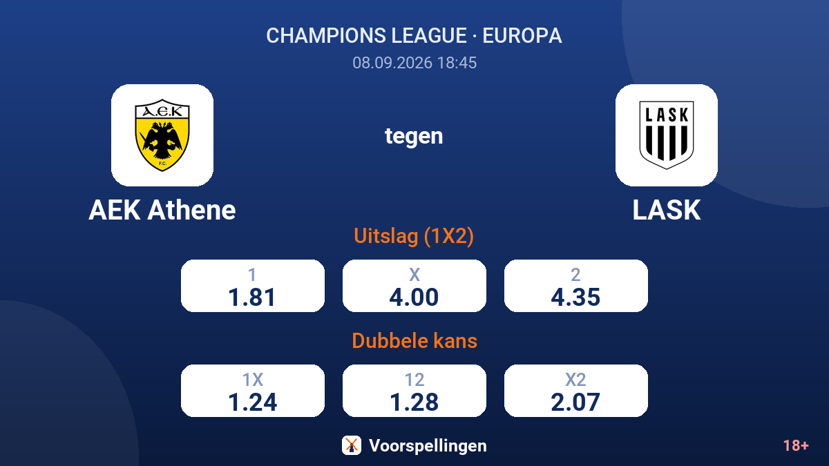 AEK Athene - LASK — quoteringen