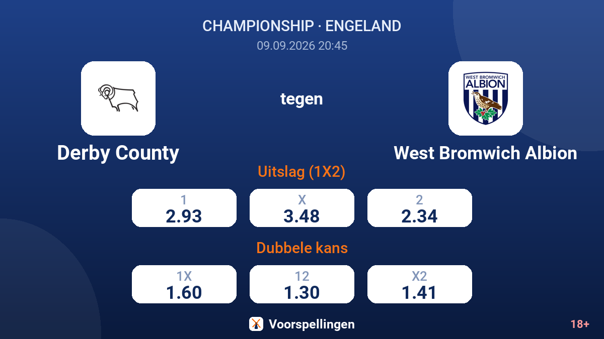 Derby County - West Bromwich Albion — quoteringen