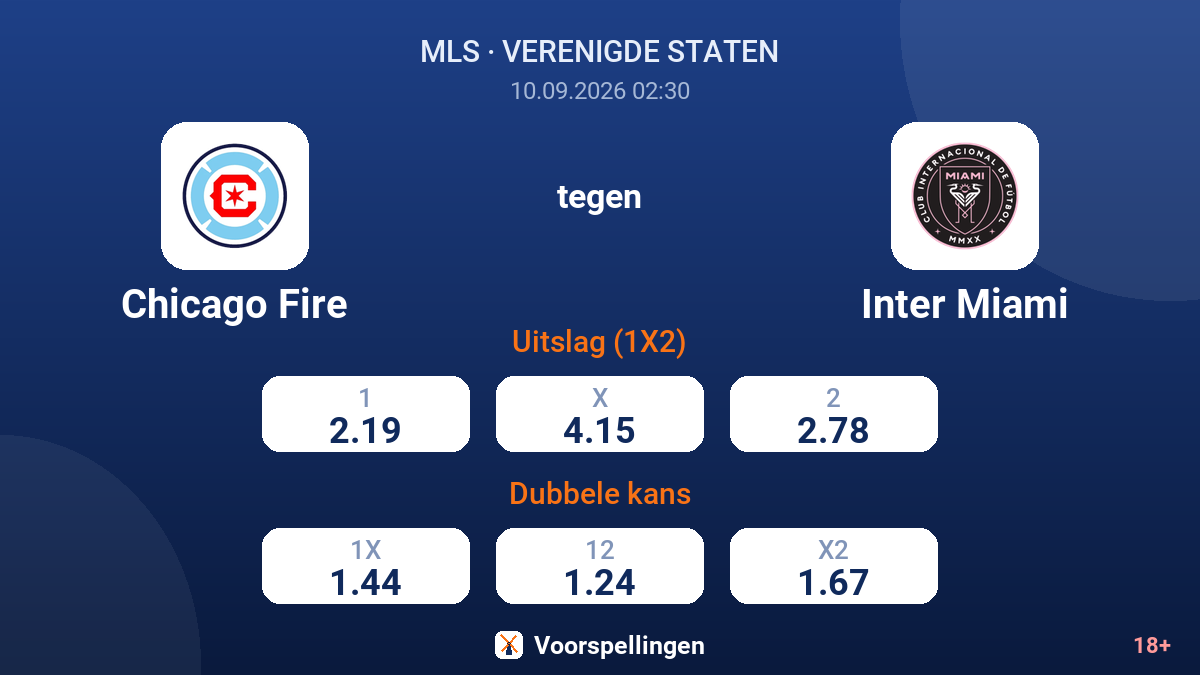 Chicago Fire - Inter Miami — quoteringen