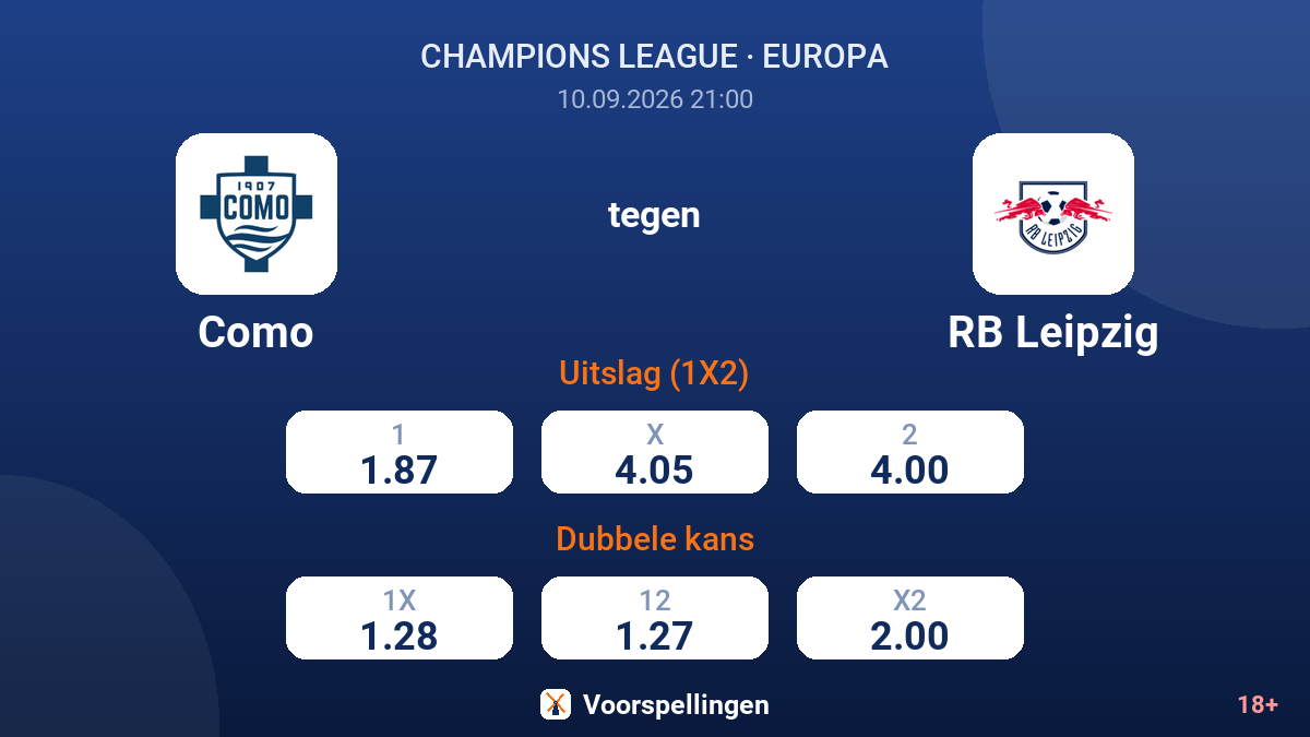 Como - RB Leipzig — quoteringen