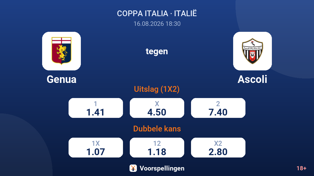 Genua - Ascoli — quoteringen