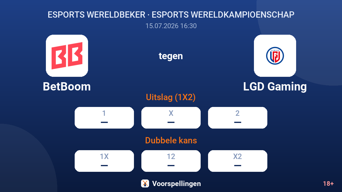 BetBoom tegen LGD Gaming — quoteringen