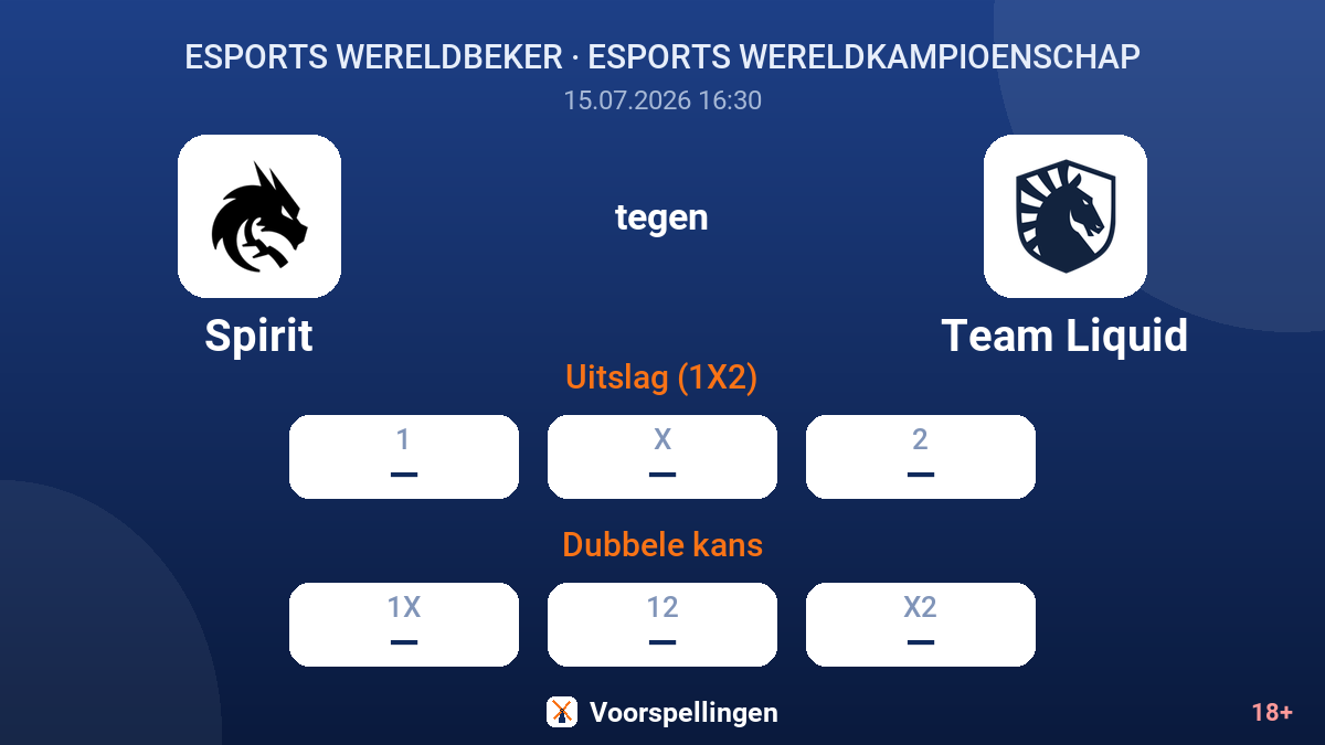 Spirit tegen Team Liquid — quoteringen