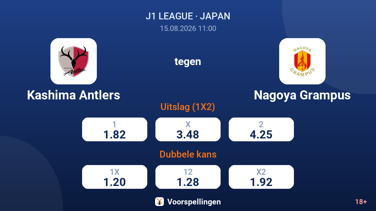 Kashima Antlers - Nagoya Grampus — quoteringen