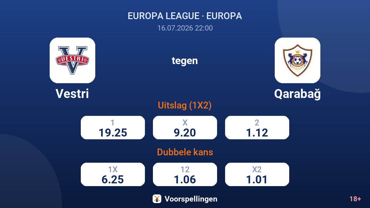 Vestri tegen Qarabağ — quoteringen