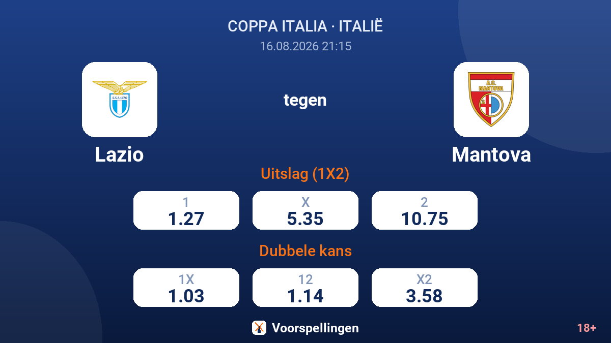Lazio - Mantova — quoteringen