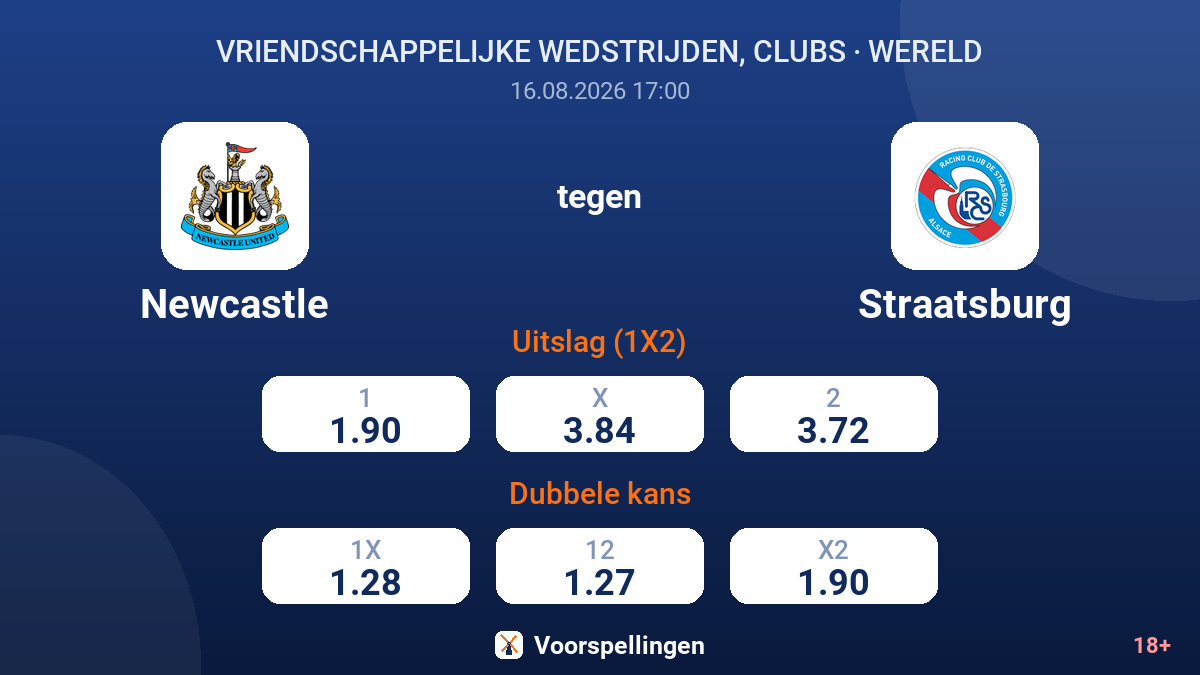 Newcastle - Straatsburg — quoteringen