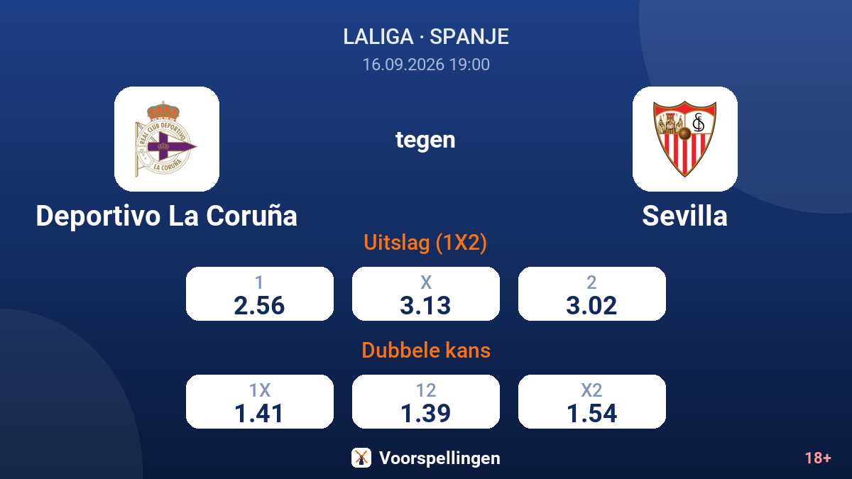 Deportivo La Coruña - Sevilla — quoteringen