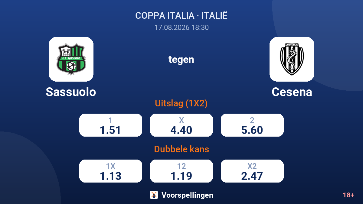 Sassuolo - Cesena — quoteringen
