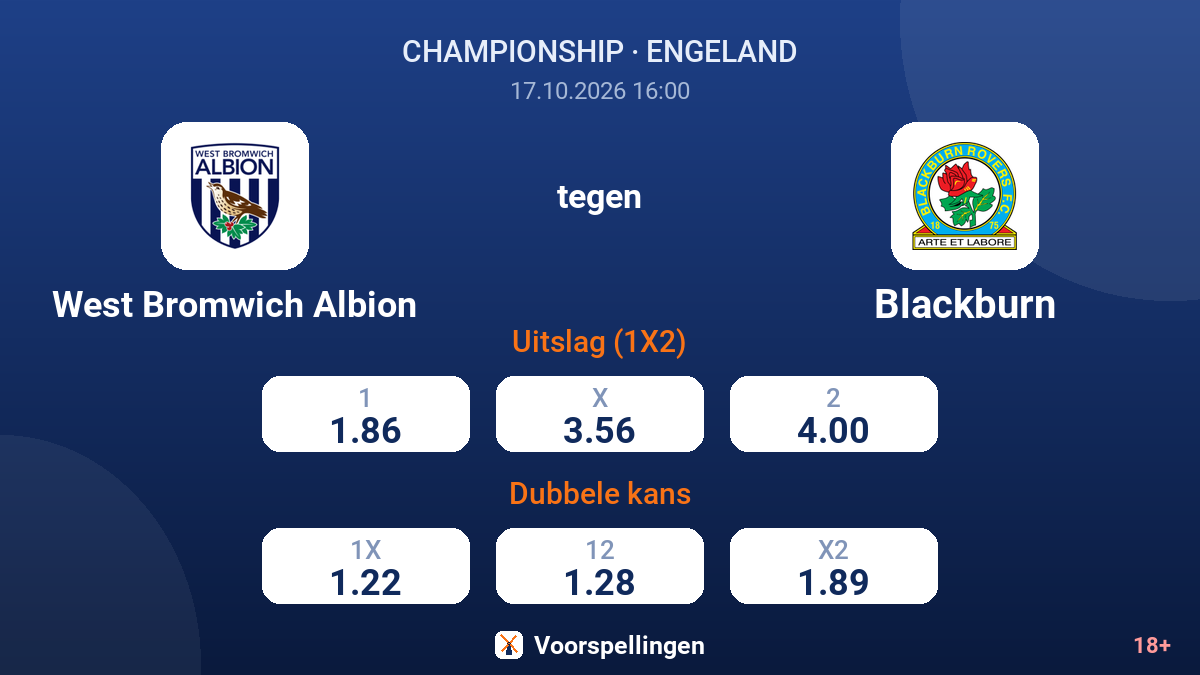 West Bromwich Albion - Blackburn — quoteringen