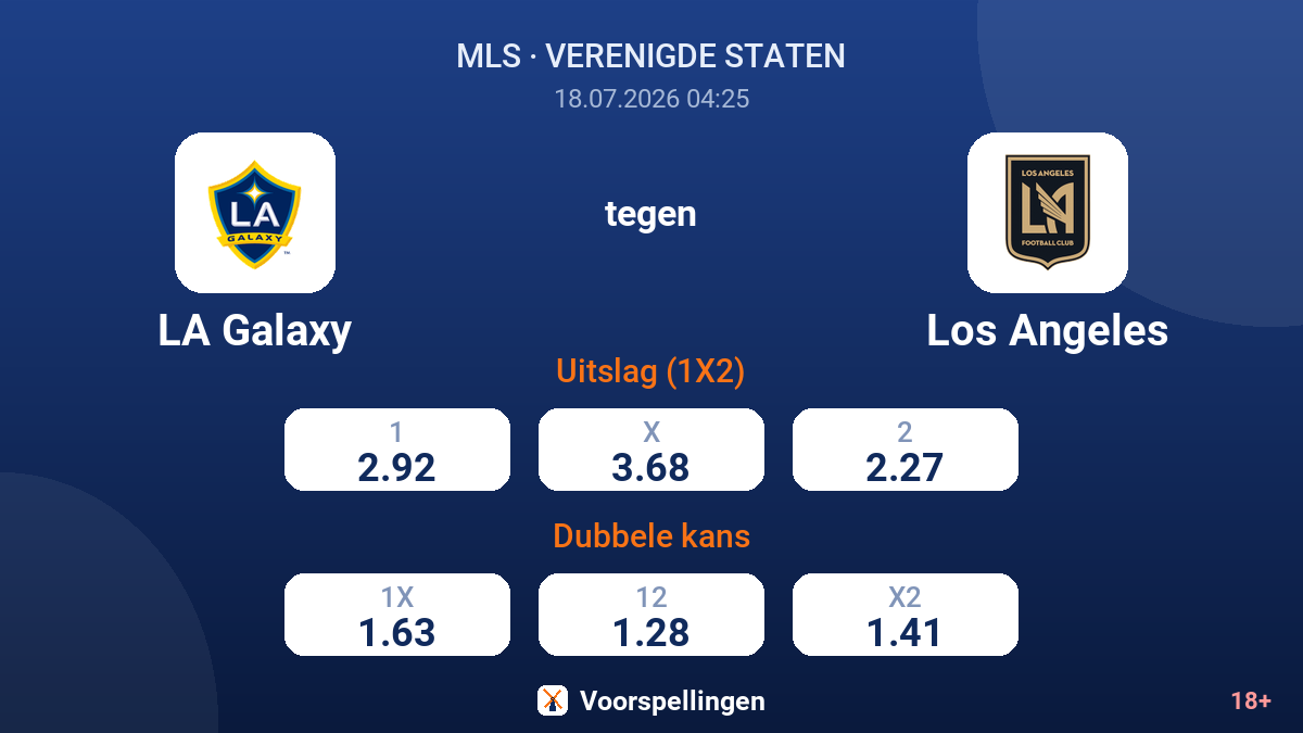 LA Galaxy tegen Los Angeles — quoteringen