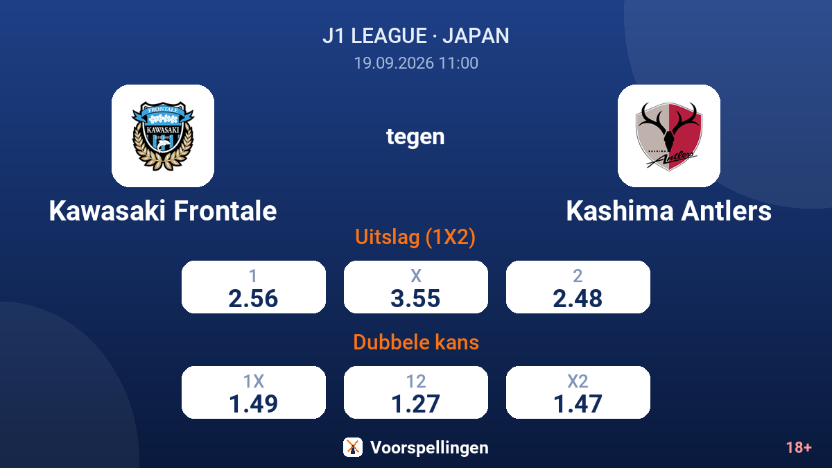 Kawasaki Frontale - Kashima Antlers — quoteringen