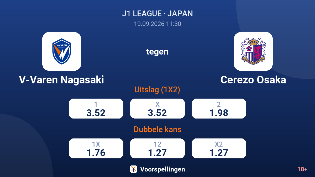V-Varen Nagasaki - Cerezo Osaka — quoteringen