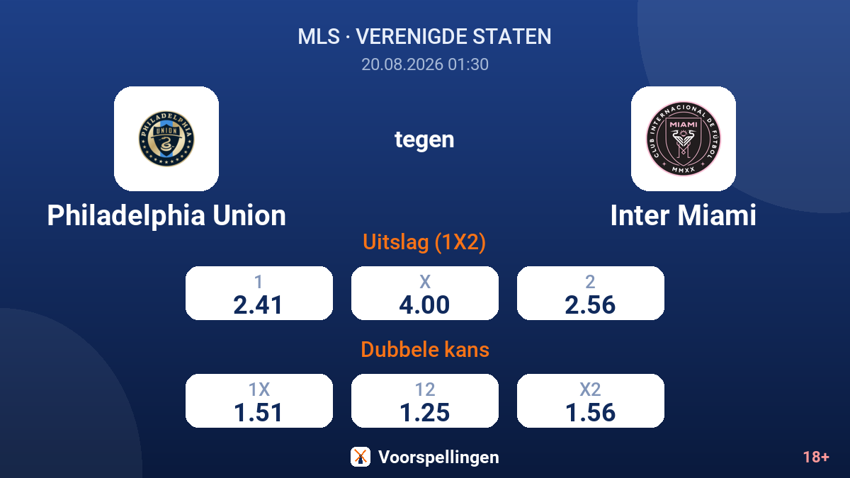 Philadelphia Union - Inter Miami — quoteringen