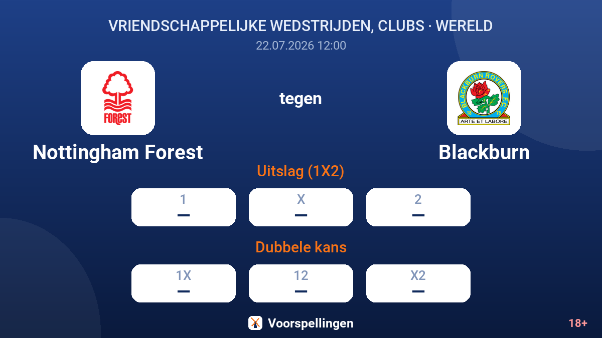 Nottingham Forest tegen Blackburn — quoteringen