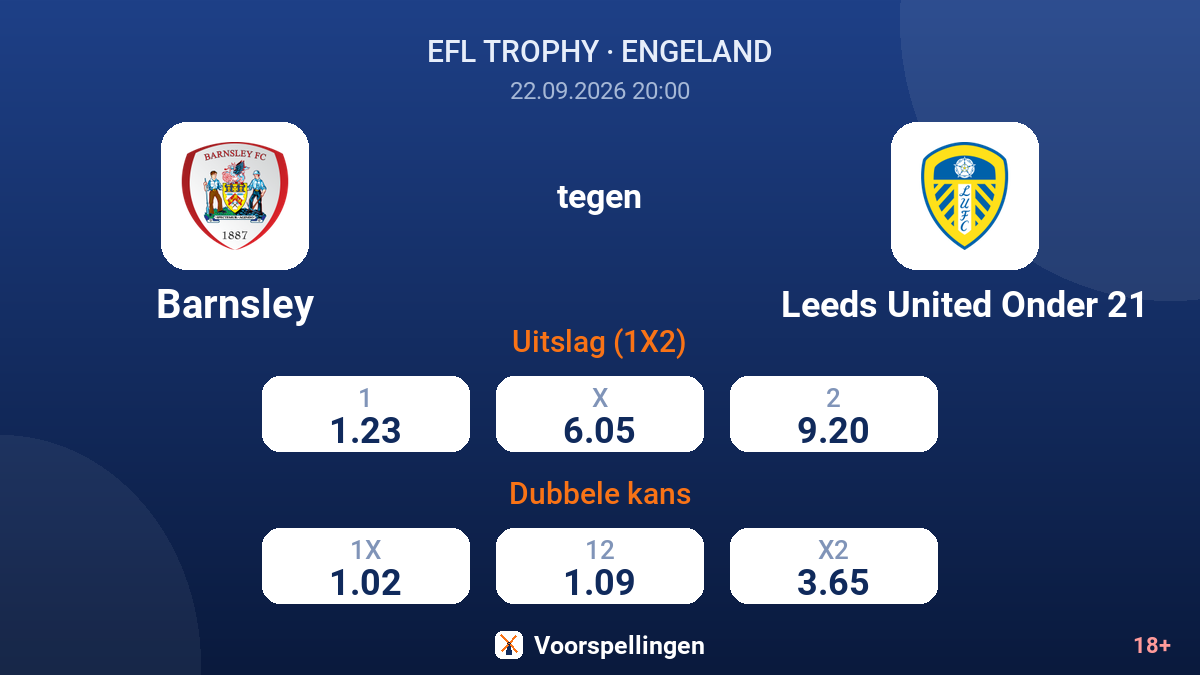 Barnsley - Leeds United Onder 21 — quoteringen