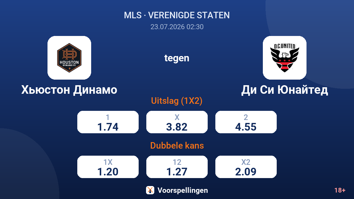 Houston Dynamo tegen D.C. United — quoteringen