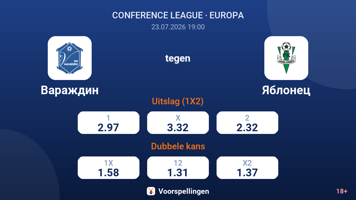 Varazdin tegen Jablonec — quoteringen