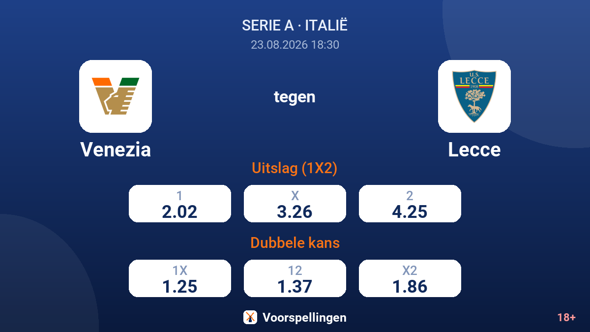 Venezia - Lecce — quoteringen