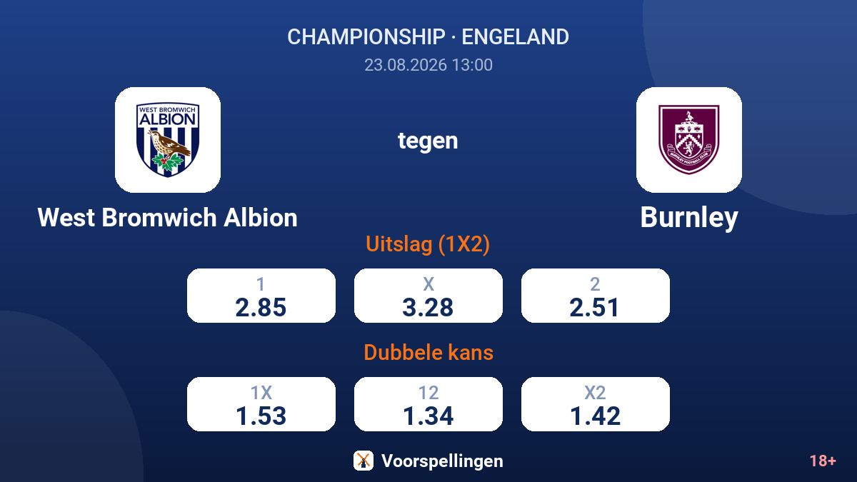 West Bromwich Albion - Burnley — quoteringen