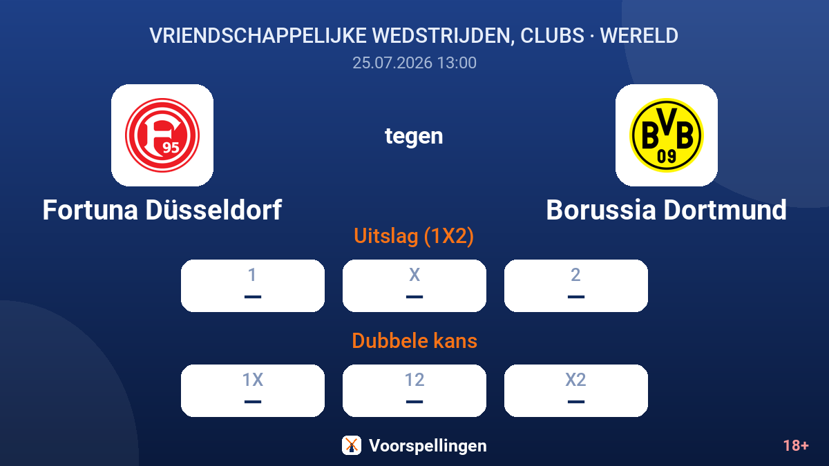Fortuna Düsseldorf tegen Borussia Dortmund — quoteringen
