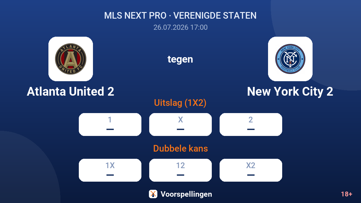 Atlanta United 2 tegen New York City 2 — quoteringen