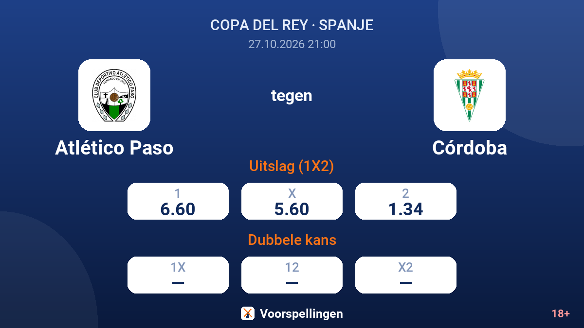 Atlético Paso - Córdoba — quoteringen
