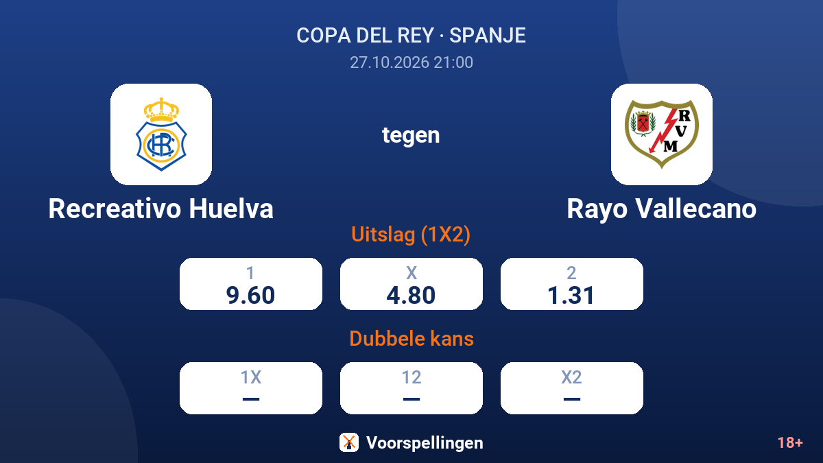Recreativo Huelva - Rayo Vallecano — quoteringen