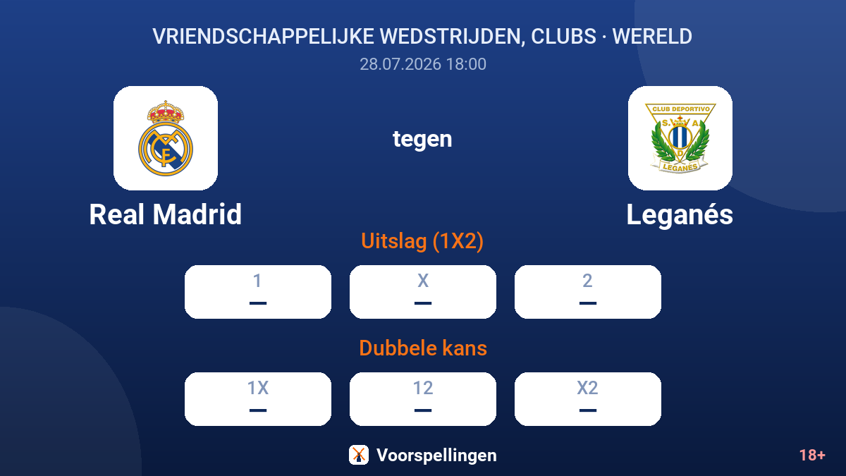 Real Madrid tegen Leganés — quoteringen