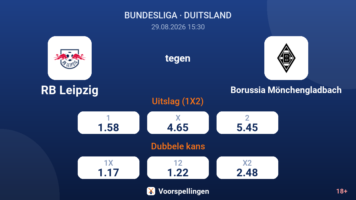RB Leipzig - Borussia Mönchengladbach — quoteringen