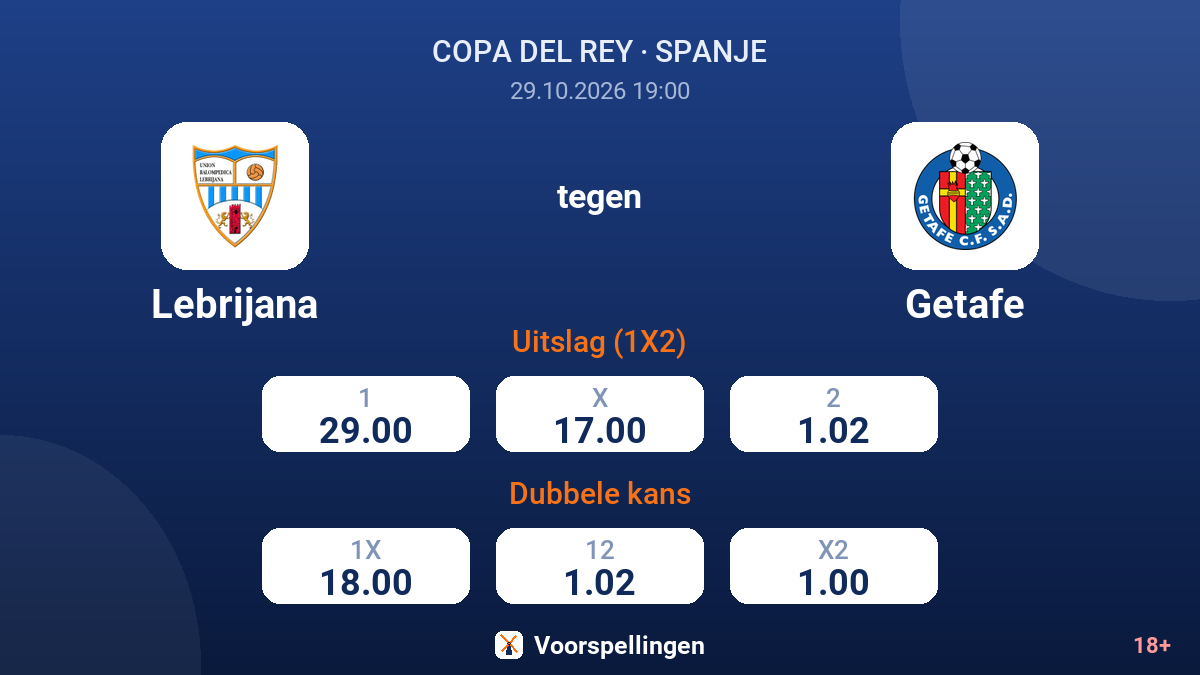 Lebrijana - Getafe — quoteringen