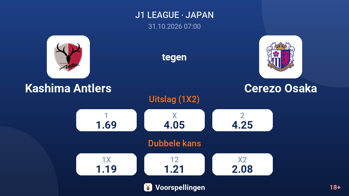 Kashima Antlers - Cerezo Osaka — quoteringen