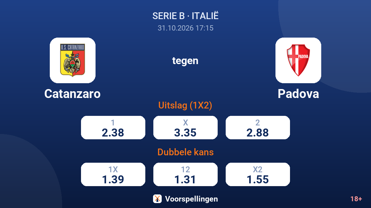 Catanzaro - Padova — quoteringen