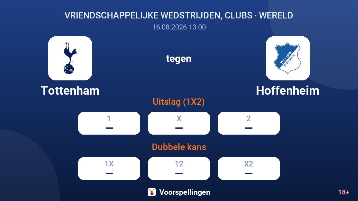 Tottenham - Hoffenheim — quoteringen